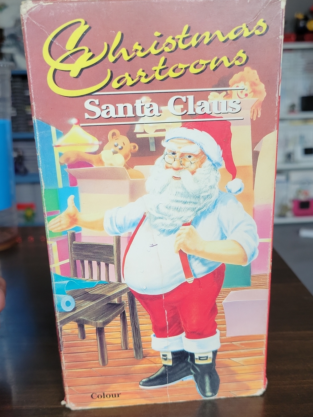 Christmas Cartoons Santa Claus VHS- Red